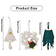 Crafans 3pcs3スタイルのクリスマステーマコットン織りペンダントデコレーション  タッセルとボールの葉と木  結婚式のパーティーの装飾のため  ミックスカラー  1個/スタイル HJEW-CF0001-13-3