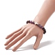 4pcs 4 bracelets extensibles en bois et pierres précieuses mixtes naturelles et synthétiques de style sertis de perles croisées en alliage pour femmes BJEW-TA00226-5