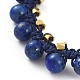 Natural Lapis Lazuli Braided Bead Bracelets BJEW-JB04914-02-3