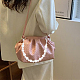 Plastica finta perla rotonda e manici per borse con perline rosa FIND-WH0034-85P-7