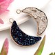 Moon Dyed Natural Drusy Agate Pendants G-I139-06-3