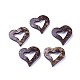 Coffee Coconut Heart Pendants, 33x35x5mm, Hole: 2mm