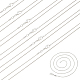 パンダホールエリートブラスラウンドスネークチェーンファインネックレス作り  カニカン付き  DIYジュエリー製作用  銀色のメッキ  23.98インチ（60.9cm）  1mm  10個/箱 NJEW-PH0001-20-1