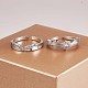 Clear Cubic Zirconia Crown Matching Cuff Rings Set JR848A-3