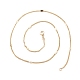 女性のための楕円形のリンクのネックレスと真鍮のカーブチェーン  カドミウムフリー＆鉛フリー  18KGP本金メッキ  17.56インチ（44.6cm） NJEW-P265-18G-3