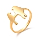 Ion Plating(IP) 201 Stainless Steel Double Birds Finger Ring for Women RJEW-G266-32G-3