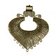 Heart Tibetan Style Alloy Chandelier Components Links PALLOY-F083-01AB-NF-2