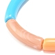 Acrylic Curved Tube Beaded Stretch Bracelet BJEW-JB07980-05-5