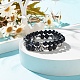 2 pièces 2 styles de pierres précieuses mixtes naturelles et synthétiques rondes perlées ensemble de bracelets extensibles pour femmes BJEW-JB08023-2