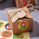 24 pièces rectangle pliable créatif boîte-cadeau en papier de noël avec cordon et autocollants de noël en papier à pois ronds CON-WH0089-05-5