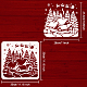 FINGERINSPIRE House Pattern Stencils 11.8x11.8 inch Christmas Decor Stencils Plastic House Snow Tree Deer Pattern Stencils Reusable Christmas Snow House Stencil for Painting on Wood Floor Wall DIY-WH0172-721-2