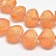 Frosted Electroplate Glass Shell Beads Strands EGLA-M002-B07-1