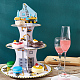 CRASPIRE Excavator Cardboard Cupcake Stands 3-Tier Paper Cartoon Style Cake Display Stand Vehicle Dessert Tower Baby Shower Paper Cake Stand for Gathering Decoration Birthday Party AJEW-WH0038-54B-3