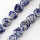 Brins de perles de jaspe de tache bleue naturelle G-R190-20mm-04-1
