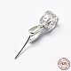 Rhodium Plated 925 Sterling Silver Micro Pave Cubic Zirconia Pendant Bails STER-E053-24P-1