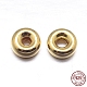 Real 18K Gold Plated Flat Round 925 Sterling Silver Spacer Beads STER-M101-10-5mm-1