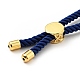 Наполовину готовые браслеты-слайдеры из скрученной миланской веревки FIND-G032-01G-6