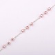 Handmade Round Glass Pearl Beads Chains for Necklaces Bracelets Making AJEW-JB00056-05-1
