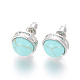 Synthetic Turquoise Stud Earrings EJEW-F162-H06-2