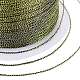 ポリエステル編組メタリック糸  DIYの編みこみのブレスレット作りと刺繡のために  ダークオリーブグリーン  0.4mm  6プライ  約54.68ヤード（50m）/ロール OCOR-I007-B-40-3