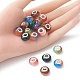 24pcs perles européennes en résine rondelle 6 couleurs RPDL-YW0001-08-4