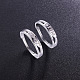 SHEGRACE Adjustable Rhodium Plated 925 Sterling Silver Engraved Couple Rings JR211A-3