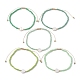 Set di 5 braccialetti con perline intrecciate a forma di cuore e semi di conchiglia naturale in 5 colori BJEW-JB10039-03-1