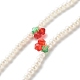 Round Shell Pearl Cherry Beaded Necklaces X1-NJEW-TA00001-2