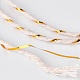 ジュエリー製作用綿糸スレッド  マクラメコード  2プライ  金ワイヤと  リネン  1~1.5mm  約109.36ヤード（100m）/ロール X-OCOR-WH0032-02A-3