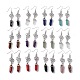 Gemstone Bullet with Sailor's Knot Dangle Earrings EJEW-I276-08P-1