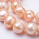 Fili di perle di perle d'acqua dolce coltivate naturali PEAR-F004-35-3