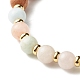 Natürliche morganite perlen armbänder set für männer frauen geschenk BJEW-JB06769-8