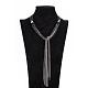 Cool Women Jewelry Zinc Alloy Bib Statement Tassel Chain Choker Collar Necklace NJEW-BB15136-B-7