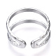 304 anillo de puño abierto de doble línea de acero inoxidable RJEW-N040-20-3