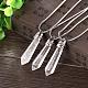 Bullet Natural Crystal Pointed Pendant Necklaces NJEW-BB00018-04-4