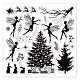 Globleland Hada de Navidad invierno sellos transparentes transparentes árbol de Navidad hojas de sellos en relieve sellos transparentes de silicona sello para álbumes de recortes y fabricación de tarjetas decoración artesanal de papel DIY-WH0372-0025-8