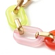 Bracelet chaîne câble acrylique bicolore pour adolescente femme BJEW-JB07181-6