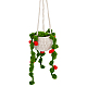 毛糸かぎ針編み植物バスケット吊り下げ装飾  車のバックミラーの装飾用  ダークシーグリーン  43cm FIND-WH0152-161B-1