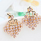 18K Real Gold Plated Alloy Austrian Crystal Crown Stud Earrings EJEW-DD0001-53C-2