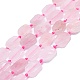 Granos naturales de abalorios de cuarzo rosa G-K245-J03-C01-1