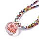 Lampwork Pendants Necklaces and Cowhide Leather Cord Necklaces Set NJEW-JN02317-M-5