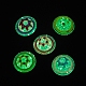 Perles acryliques rondes transparentes de placage uv avec émail OACR-K004-09-3