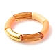 Chunky Acrylic & CCB Plastic Curved Tube Beads Stretch Bracelets Set for Women BJEW-JB07318-2