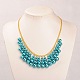 Vetro collana di perle bavaglino NJEW-PJN876-5