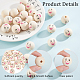 OLYCRAFT 40Pcs Smiling Face Wooden Beads 21.5mm Round Painted Wooden Beads with 5mm Large Hole Head Beads Round Wood Beads Spacer Beads Loose Beads for DIY Crafts Hanging Decorations Jewelry Making WOOD-OC0003-55-4