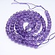 Natural Amethyst Round Bead Strands G-M212-6mm-02A-2