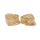 Pendentifs de copeaux teints en quartz jaune naturel en résine transparente G-E185-12G-11-3