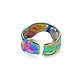 Anillo de puño irregular de acero inoxidable de color arcoíris 304 RJEW-N038-039M-2