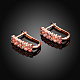 Deux brins laiton zircone cubique boucles d'oreilles créoles EJEW-BB16135-4