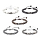 Bracelet de perles rondes tressées en pierres naturelles avec tête de bouddha BJEW-JB07640-1